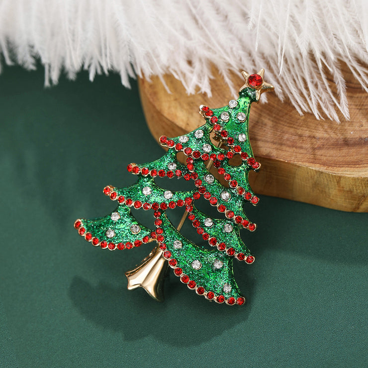 Christmas accessories, Christmas tree brooch, holiday wear, clothing accessories, brooch, versatile temperament