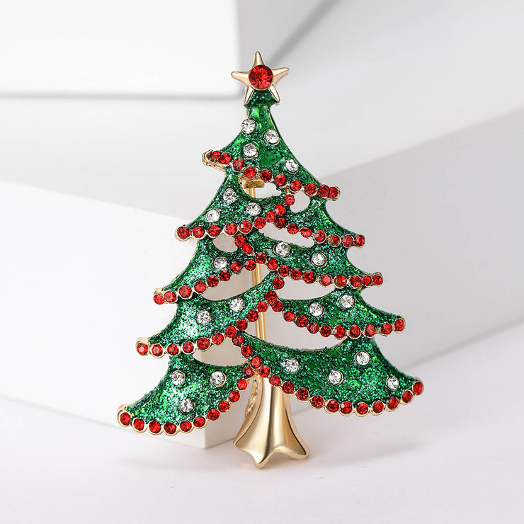 Christmas accessories, Christmas tree brooch, holiday wear, clothing accessories, brooch, versatile temperament