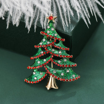 Christmas accessories, Christmas tree brooch, holiday wear, clothing accessories, brooch, versatile temperament