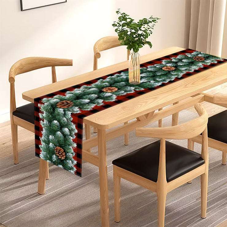 Christmas red and black checkered table flag holiday table decoration tablecloth mat holiday party tablecloth