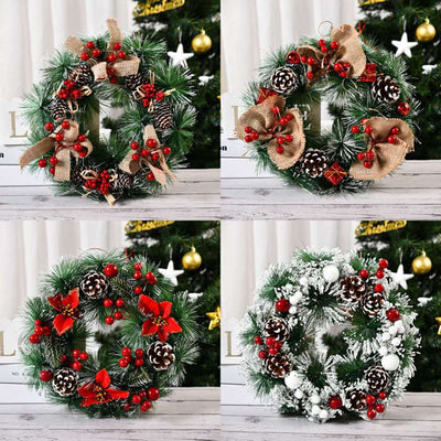 Christmas Decorative Wreath, Handmade Christmas Door Hanging Window Display Decoration for Home Party Decor