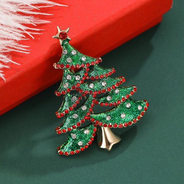 Christmas accessories, Christmas tree brooch, holiday wear, clothing accessories, brooch, versatile temperament
