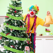 Christmas Tree Fur Ribbon Decoration 1.5M Christmas Holiday Decor Bow Costume Party Supplies